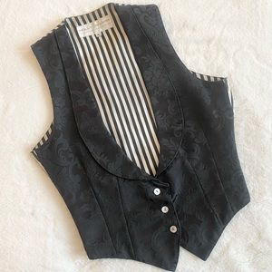 Fitted Jacquard Tuxedo steampunk tailored suit vest Holly Sharp Vintage